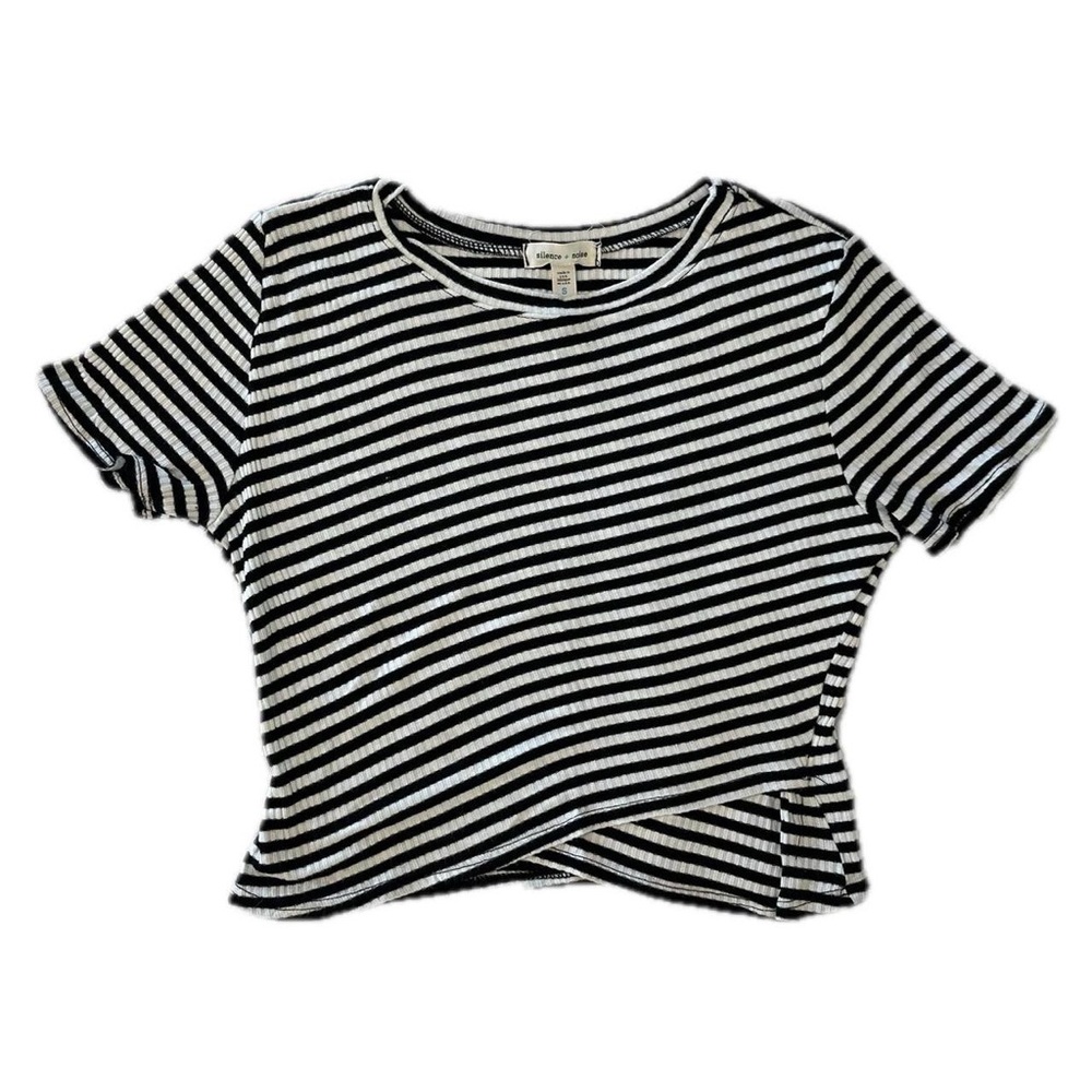 Silence & Noise Striped Black And White Crop Top